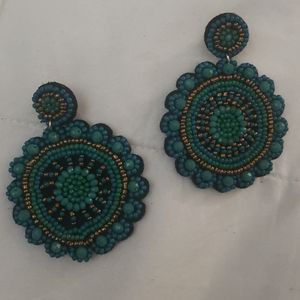 Beaded green earrings